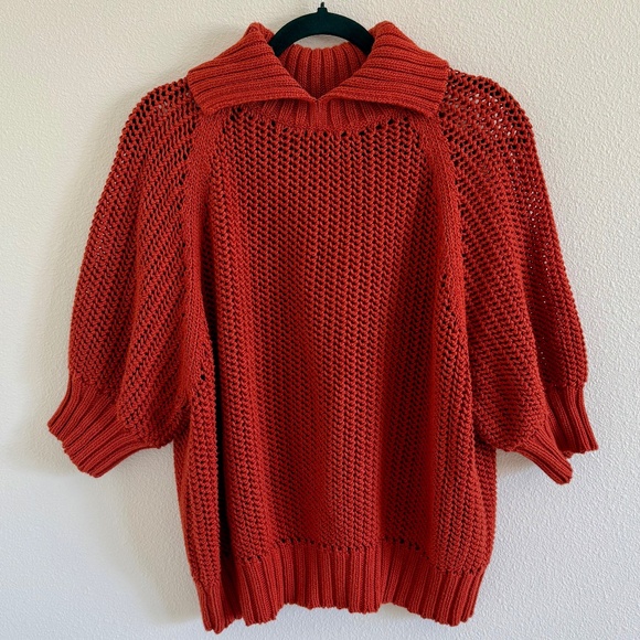 Misha & Puff Adult Net Ailey Sweater Sienna XS / S 100% Pima Cotton Short Sleeve - Picture 1 of 4